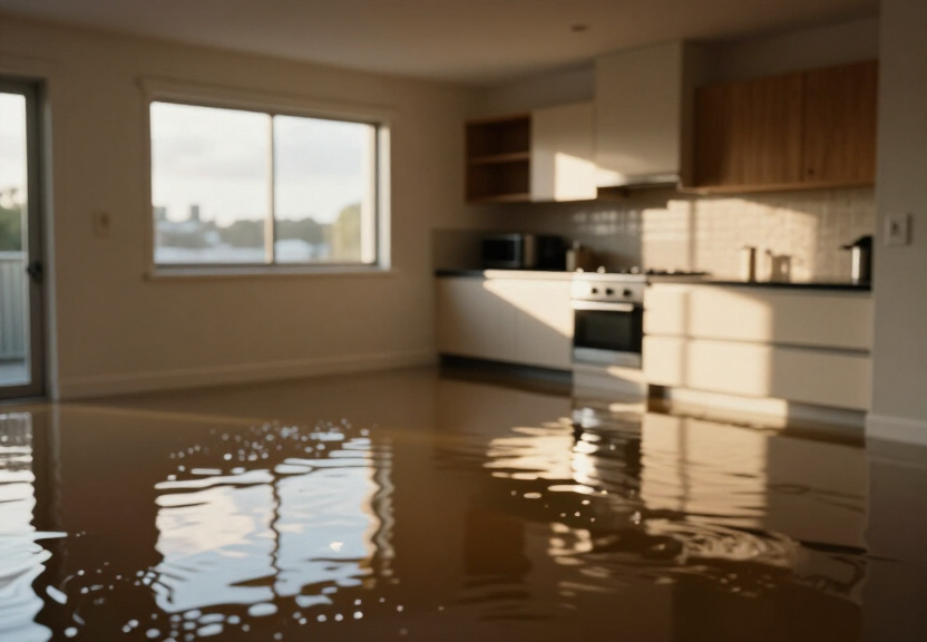 Flooded basement in Pennant Hills before drying
